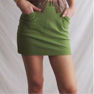 90s Chartreuse Mini Skirt (25 Waist)